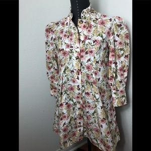 TopShop Floral 3/4 Ruffled neck Dress NWT